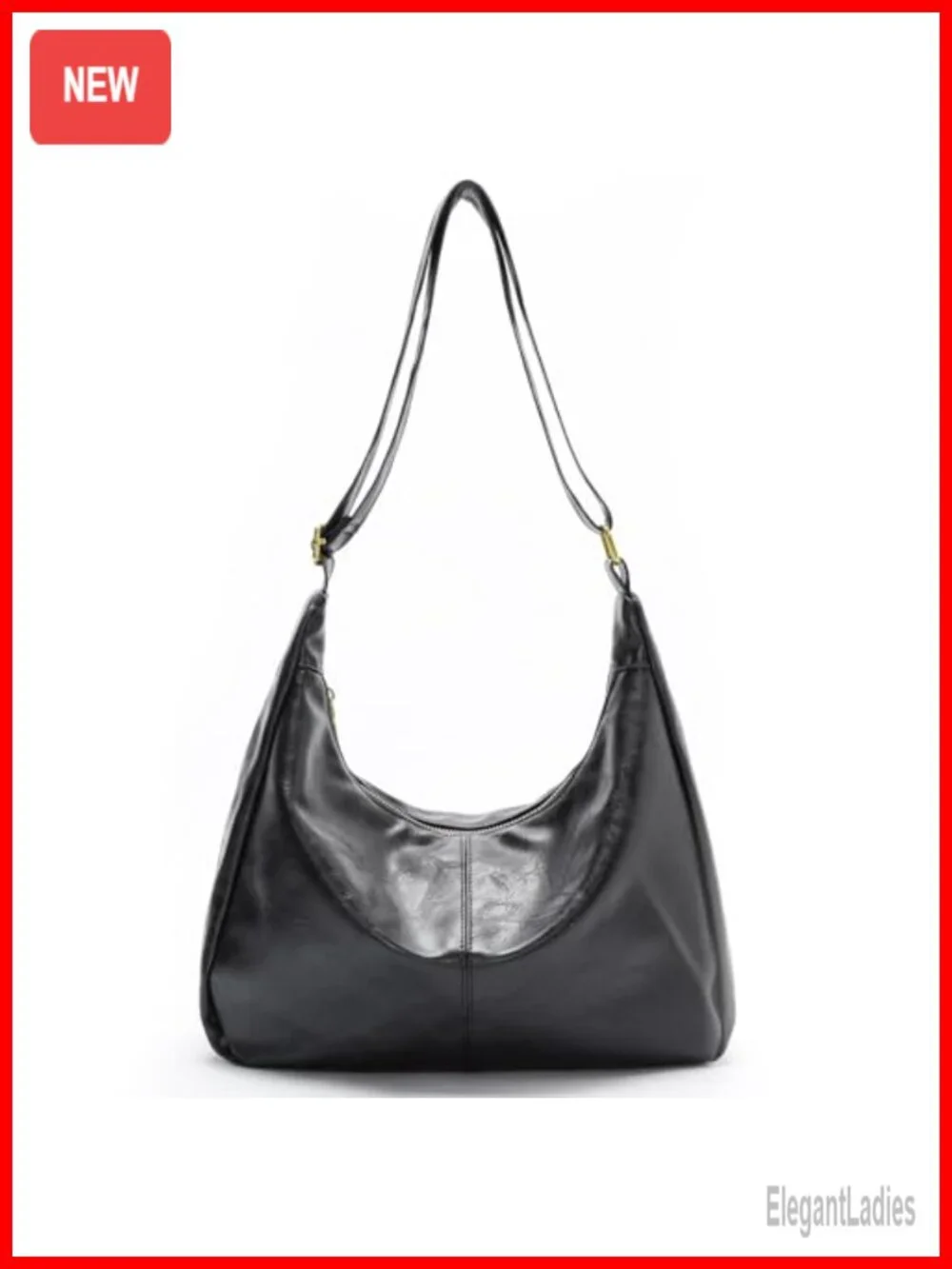 Faux Leather Hobo Bag Slouchy Tote Crossbody Shoulder Purse